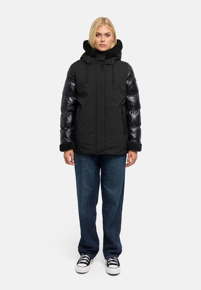 Navahoo Winterjacke »Herzschmelz 14« mit Kapuze Warme Damen Jacke mit Teddy-Kunstfell Details