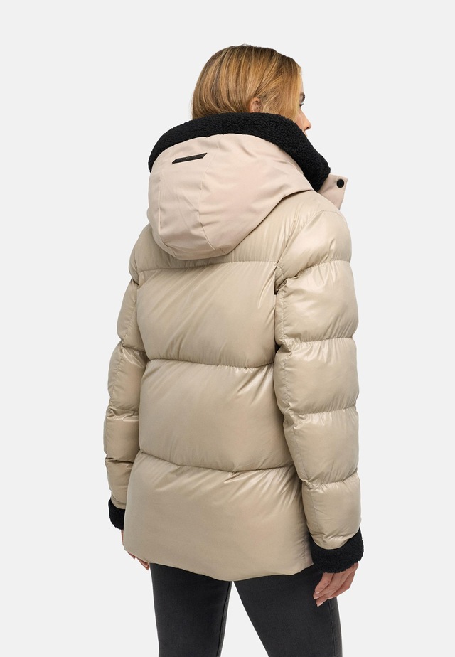 Navahoo Winterjacke »Herzschmelz 14« mit Kapuze Warme Damen Jacke mit Teddy-Kunstfell Details