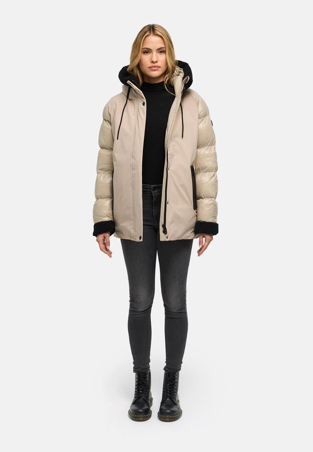 Navahoo Winterjacke »Herzschmelz 14« mit Kapuze Warme Damen Jacke mit Teddy-Kunstfell Details