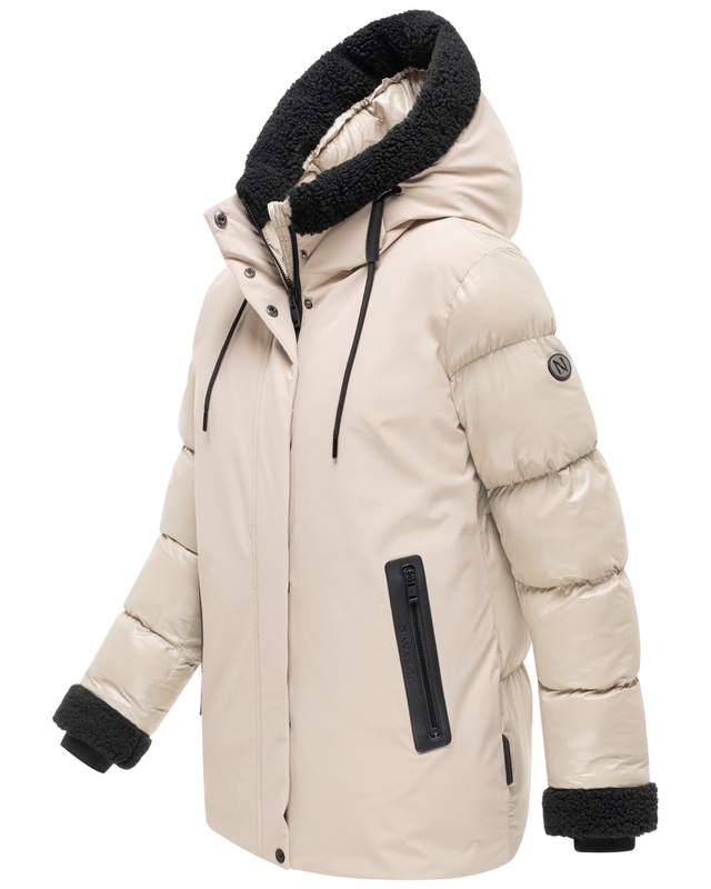 Navahoo Winterjacke »Herzschmelz 14« mit Kapuze Warme Damen Jacke mit Teddy-Kunstfell Details