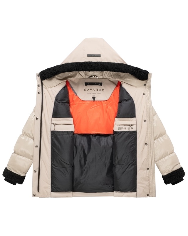 Navahoo Winterjacke »Herzschmelz 14« mit Kapuze Warme Damen Jacke mit Teddy-Kunstfell Details