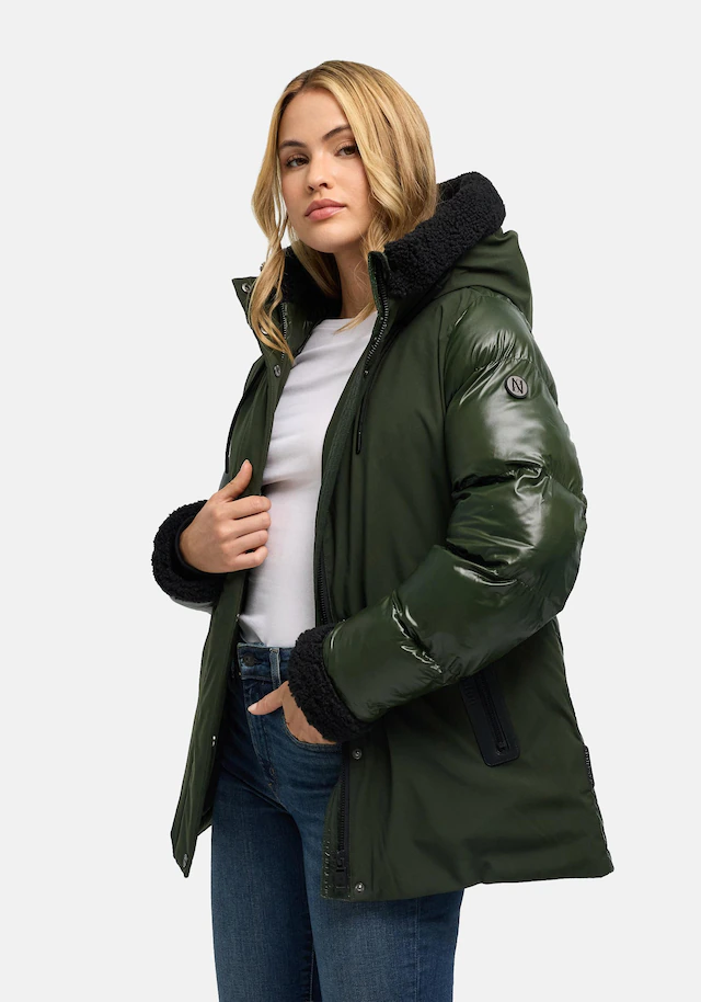 Navahoo Winterjacke »Herzschmelz 14« mit Kapuze Warme Damen Jacke mit Teddy-Kunstfell Details