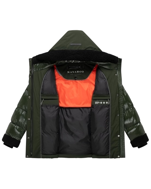 Navahoo Winterjacke »Herzschmelz 14« mit Kapuze Warme Damen Jacke mit Teddy-Kunstfell Details