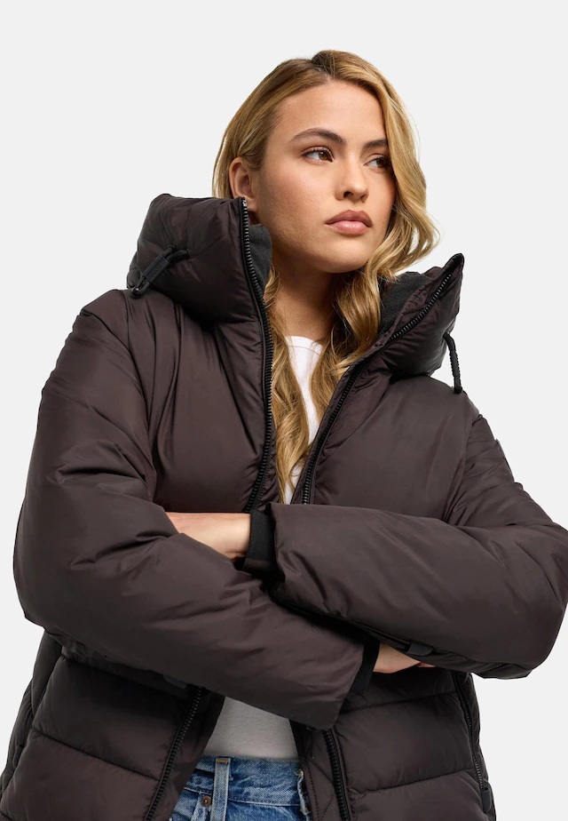 Navahoo Outdoorjacke »Waldengel XIV« mit Kapuze Damen Winter Steppjacke mit Kapuze und Kordelzug