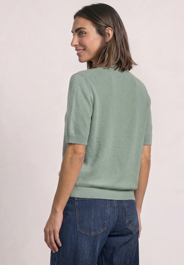 STREET ONE Kurzarmpullover mit Stehkragen