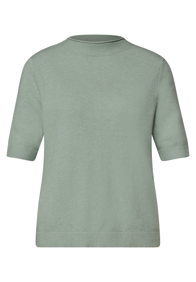 STREET ONE Kurzarmpullover mit Stehkragen