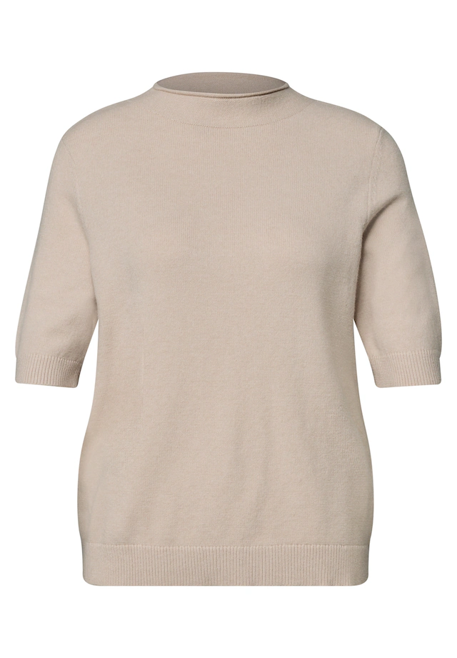 STREET ONE Kurzarmpullover mit Stehkragen