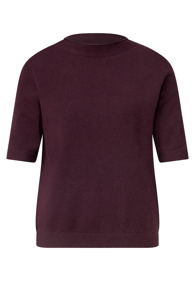 STREET ONE Kurzarmpullover mit Stehkragen