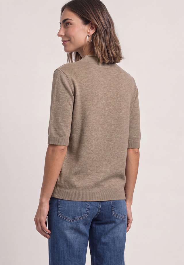 STREET ONE Kurzarmpullover mit Stehkragen
