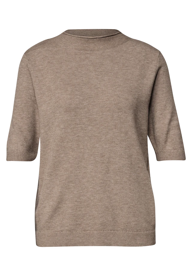 STREET ONE Kurzarmpullover mit Stehkragen