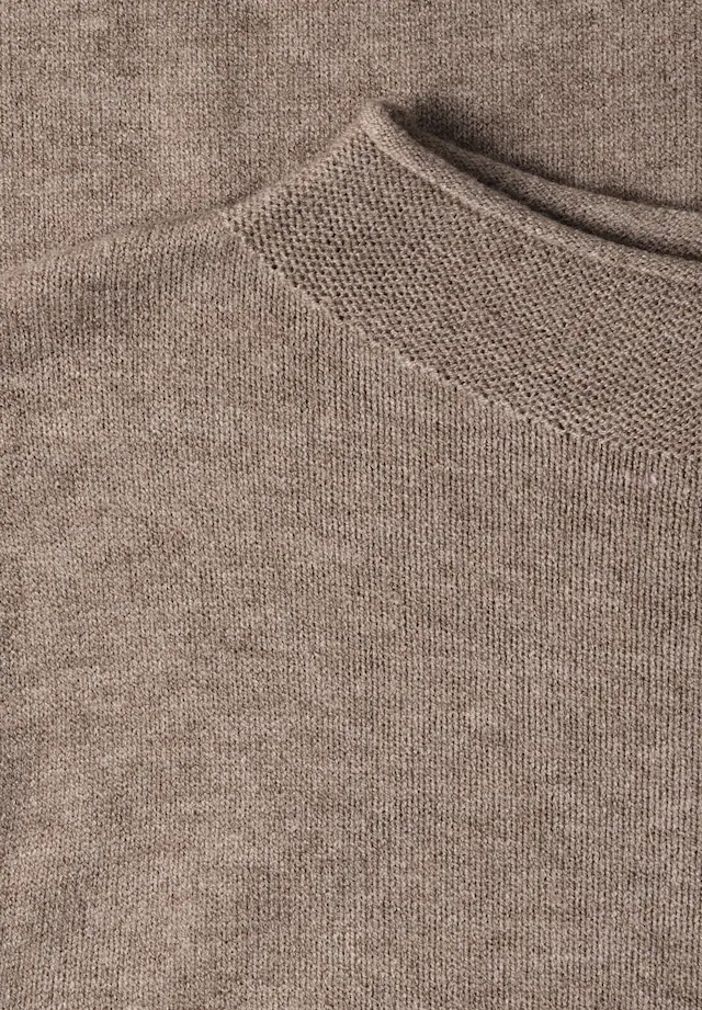 STREET ONE Kurzarmpullover mit Stehkragen