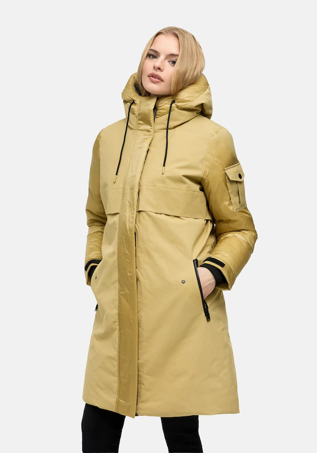 Navahoo Funktionsmantel »Peakstorm 14« Modischer Damen Wintermantel aus Materialmix