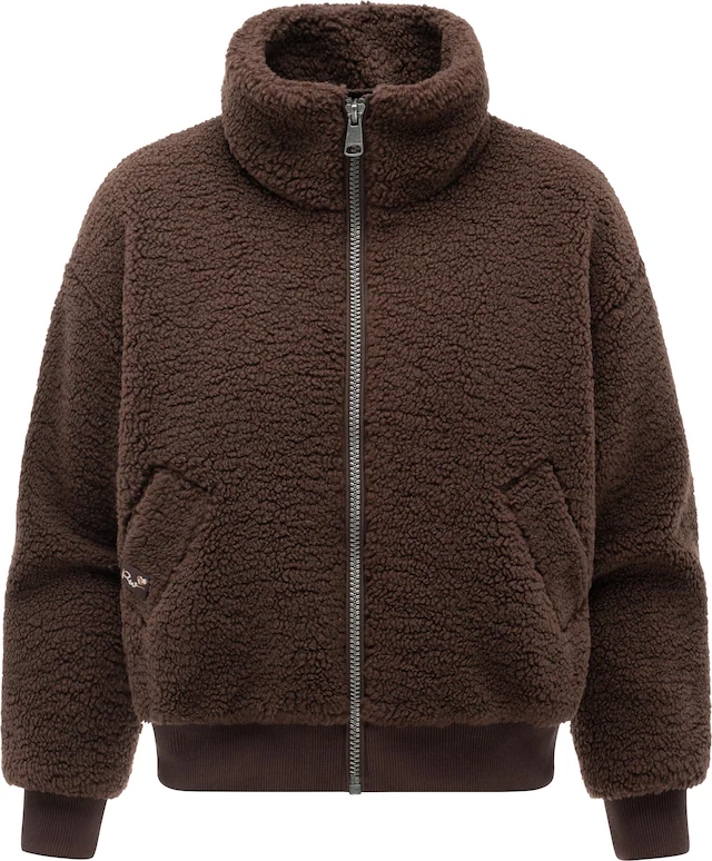 Ragwear Plüschjacke »Tillie Y« ohne Kapuze oversized Damen Teddyjacke mit Rippstrickbündchen