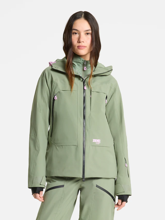 Ziener Skijacke »RAFINA-Z AQUASHIELD® DAMEN« wasser- u. winddicht, atmungsaktiv, unwattiert, Innenfutter aus Wolle