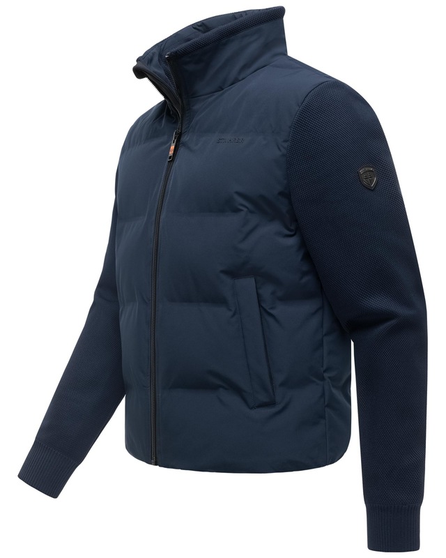 Stone Harbour Outdoorjacke »Eeron XX« ohne Kapuze Warme Jacke mit Strukturstrick in Piqué-Optik