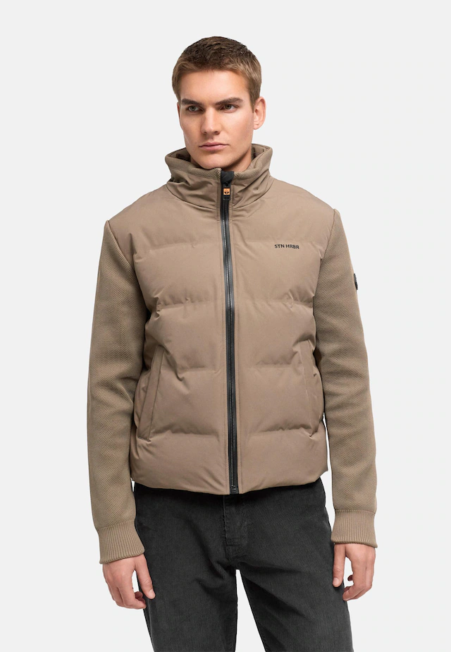 Stone Harbour Outdoorjacke »Eeron XX« ohne Kapuze Warme Jacke mit Strukturstrick in Piqué-Optik