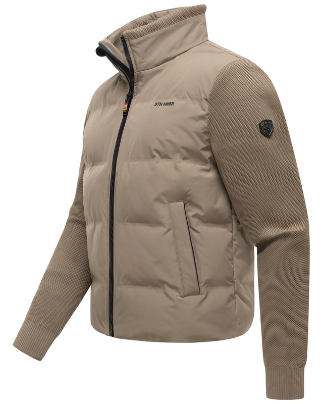 Stone Harbour Outdoorjacke »Eeron XX« ohne Kapuze Warme Jacke mit Strukturstrick in Piqué-Optik