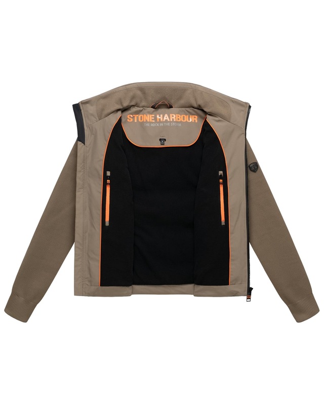 Stone Harbour Outdoorjacke »Eeron XX« ohne Kapuze Warme Jacke mit Strukturstrick in Piqué-Optik