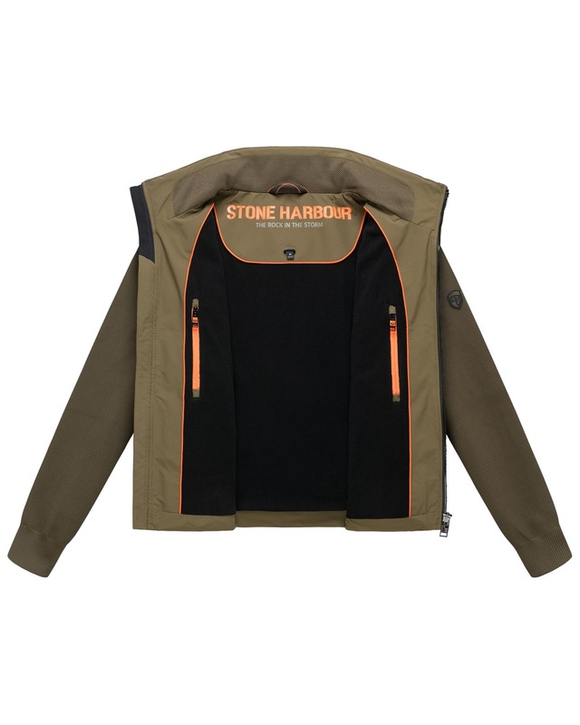 Stone Harbour Outdoorjacke »Eeron XX« ohne Kapuze Warme Jacke mit Strukturstrick in Piqué-Optik