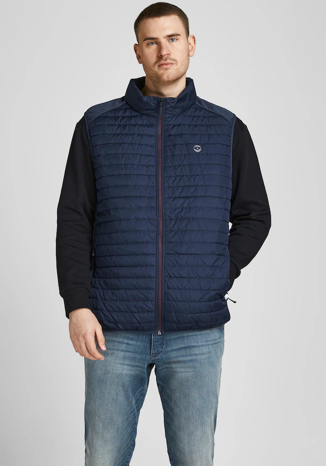 Jack & Jones PlusSize Steppweste »MULTI mit Stehkragen und normaler Form« unifarben, modisch, regular fit, Polyester, Stehkragen