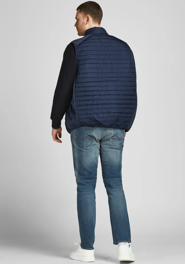 Jack & Jones PlusSize Steppweste »MULTI mit Stehkragen und normaler Form« unifarben, modisch, regular fit, Polyester, Stehkragen