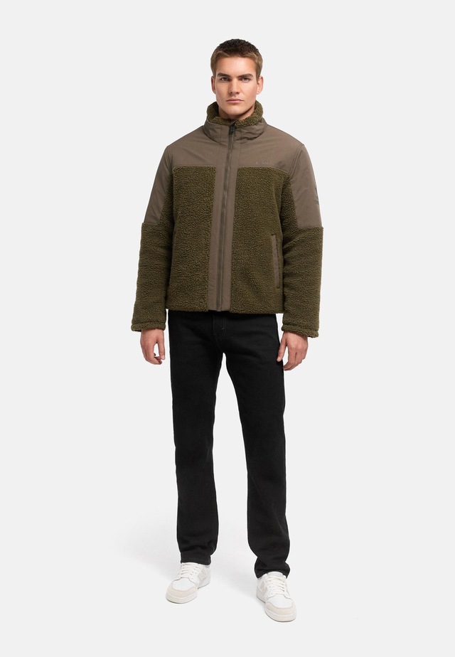 Stone Harbour Plüschjacke »Riveen XX« ohne Kapuze Warme Winterjacke mit Teddyfleece Materialmix