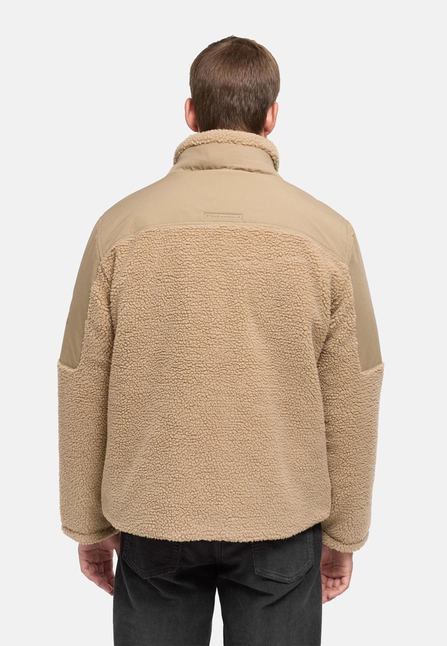 Stone Harbour Plüschjacke »Riveen XX« ohne Kapuze Warme Winterjacke mit Teddyfleece Materialmix