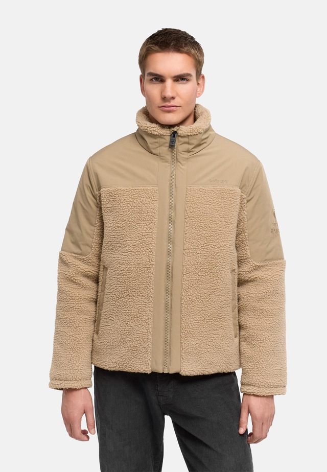 Stone Harbour Plüschjacke »Riveen XX« ohne Kapuze Warme Winterjacke mit Teddyfleece Materialmix