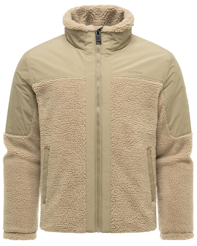 Stone Harbour Plüschjacke »Riveen XX« ohne Kapuze Warme Winterjacke mit Teddyfleece Materialmix