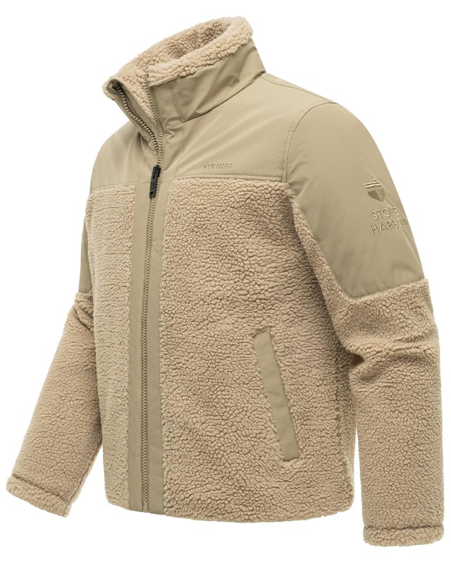 Stone Harbour Plüschjacke »Riveen XX« ohne Kapuze Warme Winterjacke mit Teddyfleece Materialmix