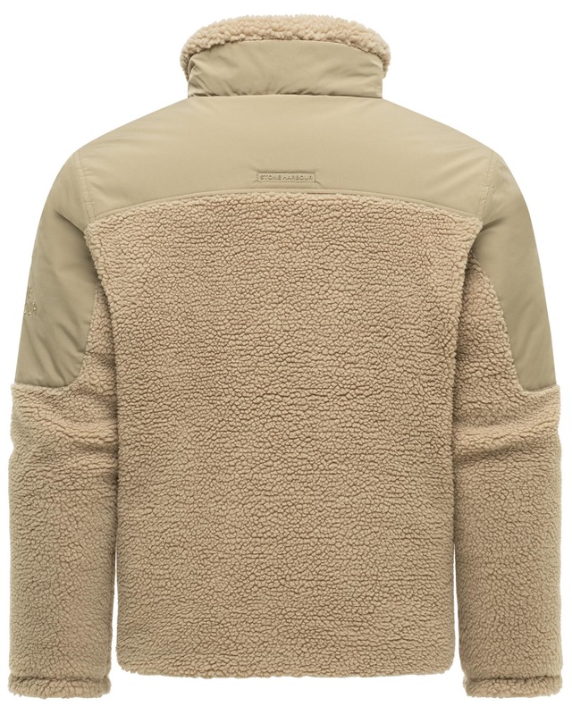 Stone Harbour Plüschjacke »Riveen XX« ohne Kapuze Warme Winterjacke mit Teddyfleece Materialmix