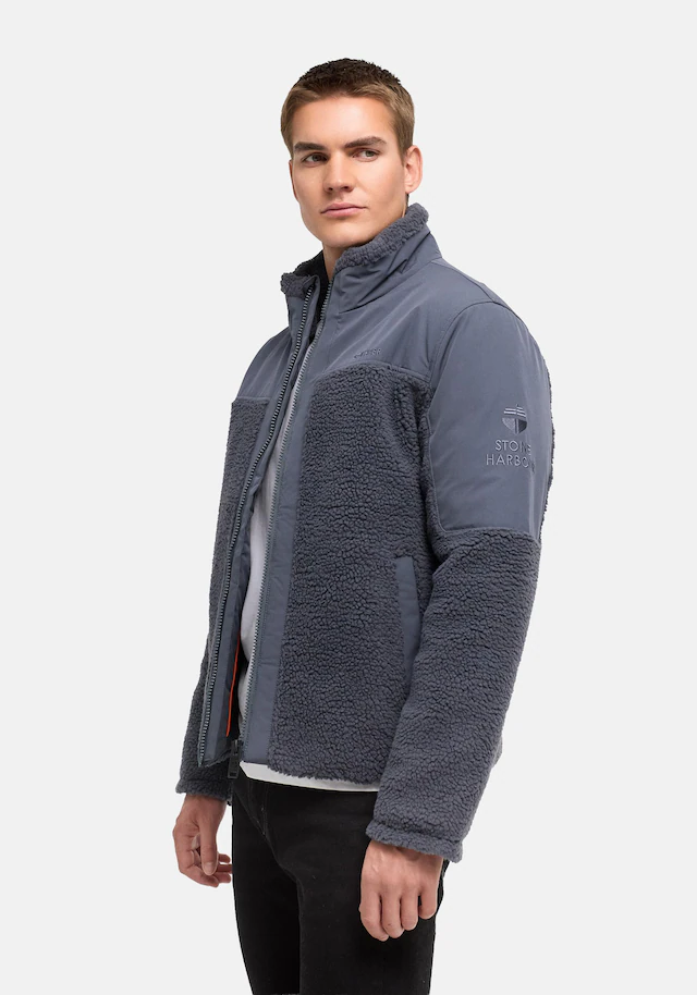 Stone Harbour Plüschjacke »Riveen XX« ohne Kapuze Warme Winterjacke mit Teddyfleece Materialmix