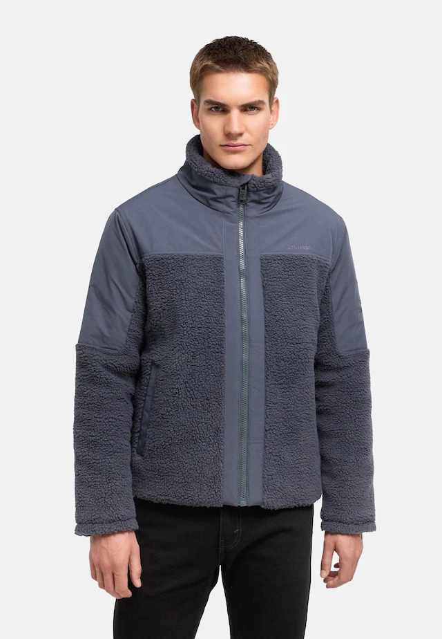 Stone Harbour Plüschjacke »Riveen XX« ohne Kapuze Warme Winterjacke mit Teddyfleece Materialmix