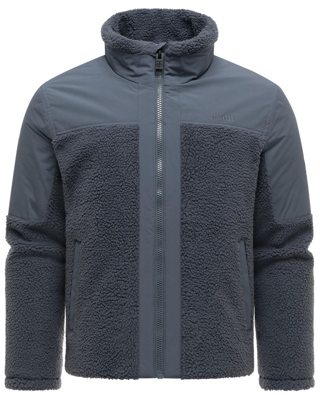 Stone Harbour Plüschjacke »Riveen XX« ohne Kapuze Warme Winterjacke mit Teddyfleece Materialmix