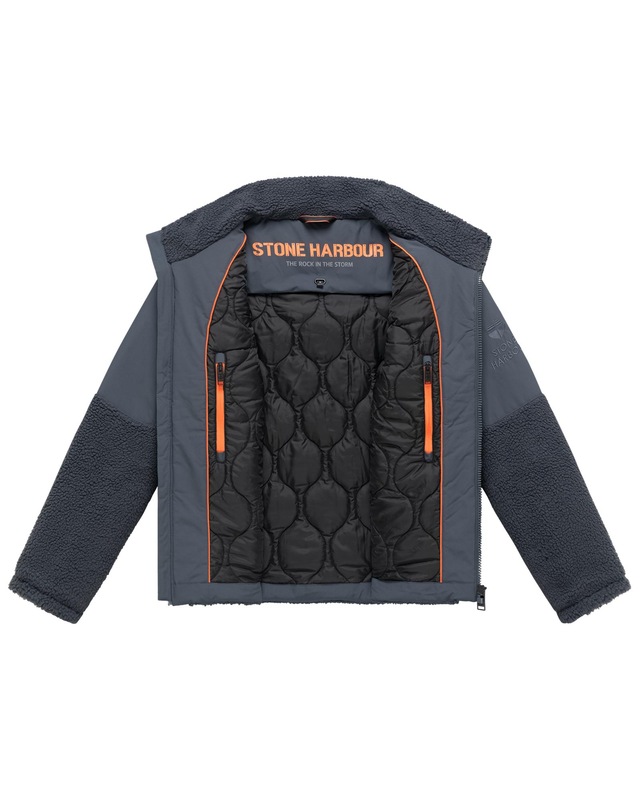 Stone Harbour Plüschjacke »Riveen XX« ohne Kapuze Warme Winterjacke mit Teddyfleece Materialmix
