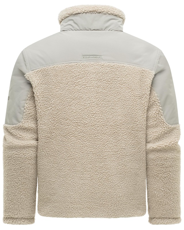 Stone Harbour Plüschjacke »Riveen XX« ohne Kapuze Warme Winterjacke mit Teddyfleece Materialmix