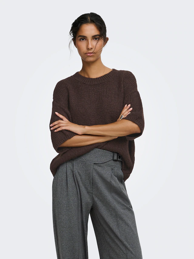 JDY Strickpullover »JDYDICTE S/S PULL O-NECK KNT NOOS« Kunstfaser, knit fit