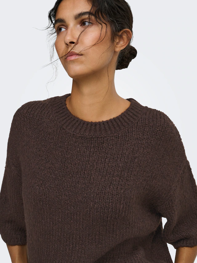 JDY Strickpullover »JDYDICTE S/S PULL O-NECK KNT NOOS« Kunstfaser, knit fit