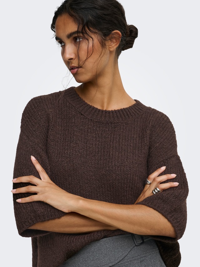 JDY Strickpullover »JDYDICTE S/S PULL O-NECK KNT NOOS« Kunstfaser, knit fit