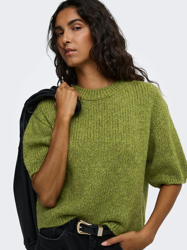 JDY Strickpullover »JDYDICTE S/S PULL O-NECK KNT NOOS« Kunstfaser, knit fit