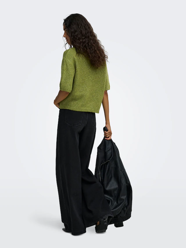 JDY Strickpullover »JDYDICTE S/S PULL O-NECK KNT NOOS« Kunstfaser, knit fit