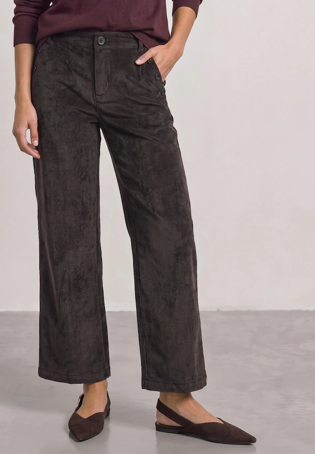 STREET ONE Cordhose Knopfdetail