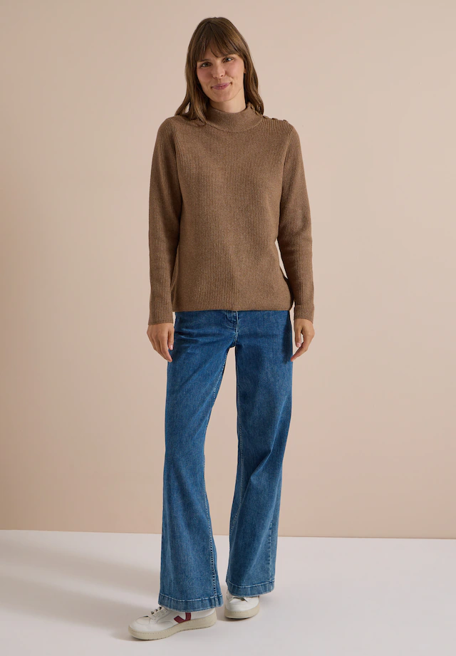 Cecil Stehkragenpullover aus softem Materialmix
