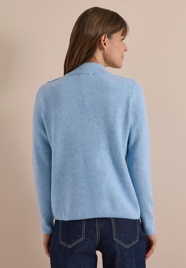 Cecil Stehkragenpullover aus softem Materialmix