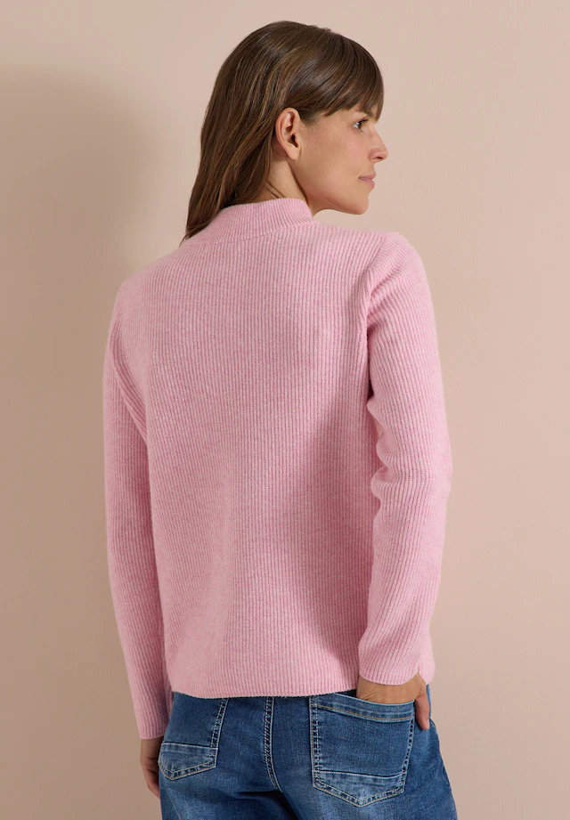 Cecil Stehkragenpullover aus softem Materialmix