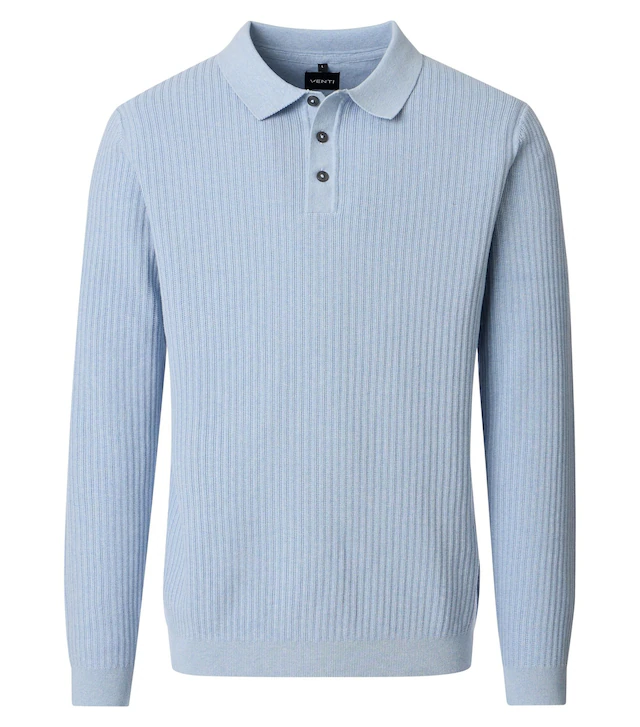 VENTI Polokragenpullover »VENTI Polo-Shirt langarm gemustert«