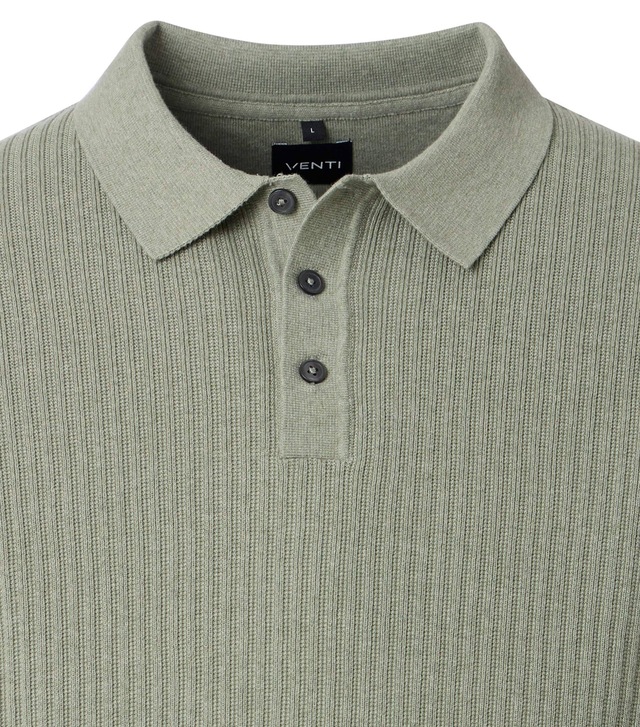 VENTI Polokragenpullover »VENTI Polo-Shirt langarm gemustert«