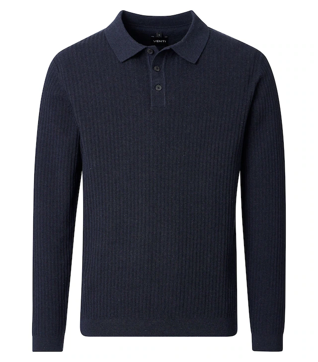 VENTI Polokragenpullover »VENTI Polo-Shirt langarm gemustert«