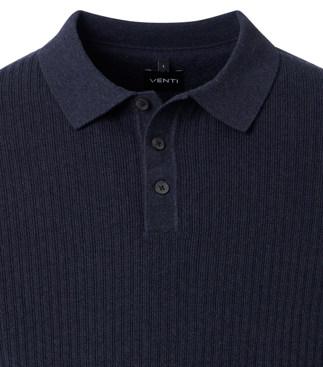 VENTI Polokragenpullover »VENTI Polo-Shirt langarm gemustert«