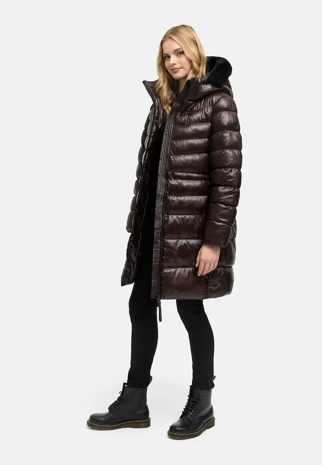 Navahoo Steppmantel »Lumeiaa 14« Warmer Damen Wintermantel mit Kunstfellbesatz